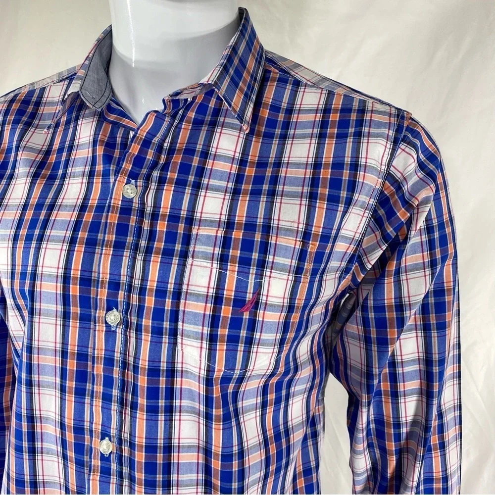 Nautica Boys Plaid Long Sleeve Button Down